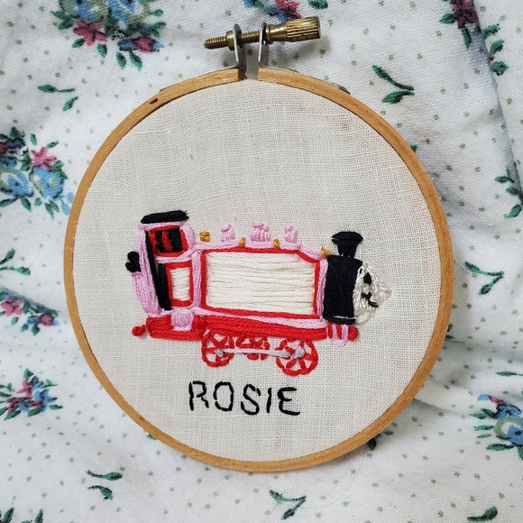 Handmade Thomas the Tank Engine Trains Embroidery Embroidered Hoop Wall Decor - Picture 12 of 12